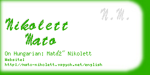nikolett mato business card